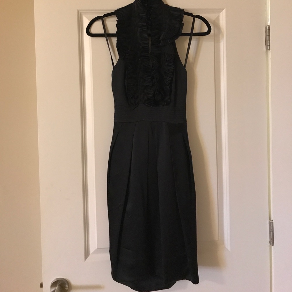 Elegant Black Ruffled Dress - Picture 3 of 5